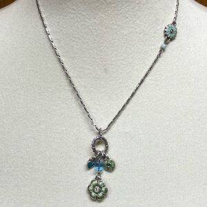 Brighton Silver Necklace with Blue and Green Accents